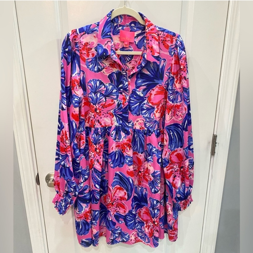 LILLY PULITZER  Arlie Swing in Plumeria Pink in a Holidaze - Size Large